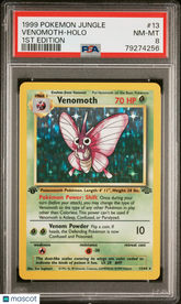 1999 Pokemon Jungle Venomoth #13 1ST Edition Holo PSA 8 Nm-Mt