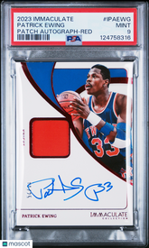 2023 Panini Immaculate Patch Autograph Patrick Ewing Red /49 PSA 9 POP 1 Auto