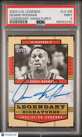 2003 Upper Deck Legends Legendary Signatures Dennis Rodman Auto PSA 9