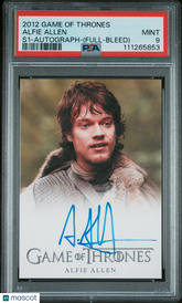 2012 Game Of Thrones S1 Autograph Alfie Allen as Theon Full Bleed LE Auto PSA 9