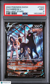 2022 Pokemon Sword & Shield Brilliant Stars Umbreon V Fa PSA 9 #TG22 Mint