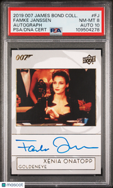 2019 Upper Deck 007 James Bond Autograph Famke Janssen PSA 8/10 Auto