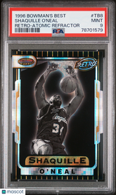 1996 Bowman's Best Retro Shaquille O'Neal #TB8 Atomic Refractor PSA 9 Lakers