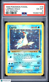 1999 Pokemon Fossil Lapras Holo Holo 1st Edition PSA 6 #10