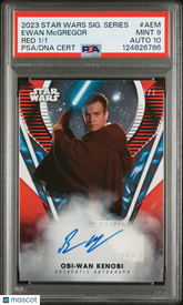 2023 Topps Star Wars Signature Autograph Ewan McGregor #1/1 Red PSA 9/10