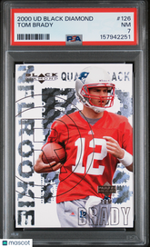 2000 Upper Deck Black Diamond Tom Brady #126 Rookie RC PSA 7 Patriots