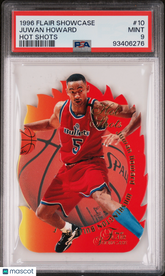 1996-97 Flair Showcase Hot Shots Juwan Howard #10 Die-Cut Insert PSA 9 Bullets