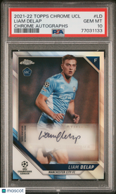 2021 Topps Chrome UEFA CL Autograph Rookie Liam Delap Refractor PSA 10 Chelsea
