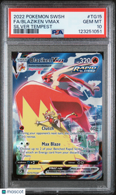 2022 Pokemon Sword & Shield Silver Tempest Blaziken VMAX FULL ART PSA 10 #TG15