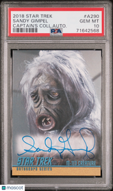 2018 Star Trek TOS Captain's Coll Autograph Sandy Gimpel Limited Auto PSA 10
