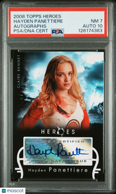 2008 Topps Heroes Autographs Hayden Panettiere Cheerleader PSA 7 /10 Auto