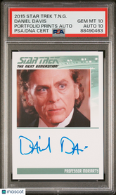 2015 Star Trek TNG Portfolio Prints Autograph Daniel Davis LE Auto PSA 10 Gem