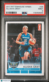 2017 Rittenhouse WNBA Allisha Gray #26 Rookie /500 RC PSA 9 Mint Wings