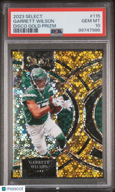 2023 Panini Select Garrett Wilson #115 Gold Disco Prizm #10/10 PSA 10 Jets
