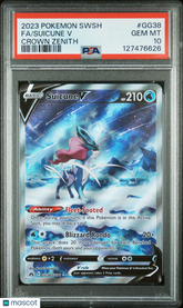 2023 Pokemon Sword And Shield Crown Zenith Suicune V #GG38 Fa Full Art PSA 10