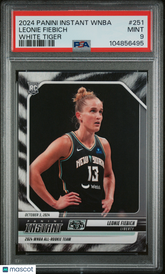 2024 Panini Instant WNBA Leonie Fiebich #251 White Tiger SP/5 Rookie PSA 9 RC