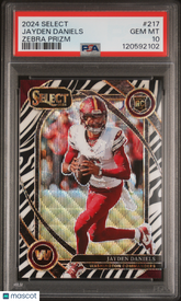 2024 Panini Select Jayden Daniels #217 Rookie RC Zebra Prizm PSA 10 Low Pop