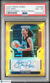 2022 Panini Prizm WNBA Signatures Sue Bird #/10 Auto Gold PSA 8 Greats HOF