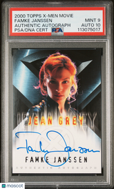 2000 Topps X-Men Movie Auth Autograph Famke Janssen Jean Grey PSA 9/10 Auto