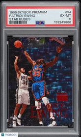 1999-00 Skybox Premium Patrick Ewing #94 Star Rubies 32/45 PSA 6 NY Knicks HOF