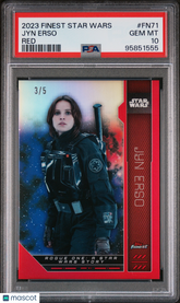 2023 Topps Finest Star Wars Felicity Jones / Jyn Erso #3/5 Red Refractor PSA 10