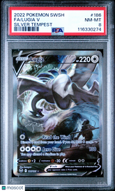 2022 Pokemon Sword & Shield Silver Tempest Lugia V #186 Full Art Foil PSA 8