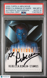 2000 Topps X-Men Movie Autograph Rebecca Romijn-Stamos Mystique PSA 8/10 Auto