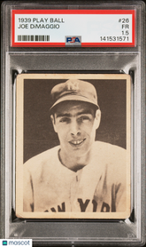 1939 Play Ball Baseball Joe Dimaggio #26 PSA 1.5 New York Yankees