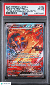 2025 Pokemon Destined Rivals Rocket's Moltres EX Ultra-Premium Coll PSA 8 #229