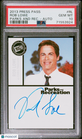 2013 Press Pass Parks & Recreation Autograph Rob Lowe Chris Traeger Auto PSA 10