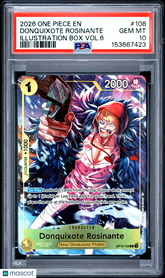 2026 One Piece Promos Donquixote Rosinante Foil Full Art Gem Mint Promo Illustration Box Vol.6 PSA 10 #108