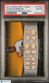 Topps Triple Threads Flashback Back 2 Back Relics Jackie Robinson Gold /9 PSA 8