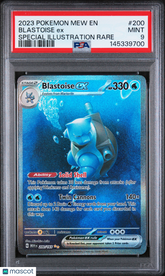2023 Pokemon Mew EN-151 Blastoise EX Special Illustration Rare PSA 9 #200 MInt