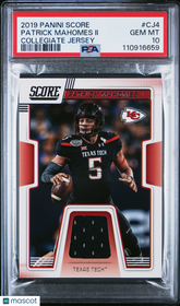 2019 Panini Score Collegiate Jerseys Patrick Mahomes II #CJ4 PSA 10 LOW POP
