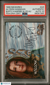 ‘98 Inkworks Buffy Vampire Slayer Autograph Alyson Hannigan WILLOW PSA Auto 10