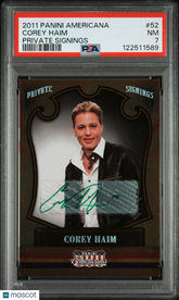 2011 Panini Americana Private Signings Corey Haim #52 Auto green INK /149 PSA 7