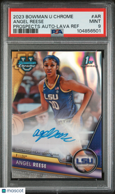 2023 Bowman U Chrome Angel Reese Lava Refractor Rookie Auto /199 PSA 9 WNBA SKY