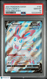2021 Pokemon Sword & Shield Evolving Skies Sylveon V #183 FUL ART PSA 10 GEM