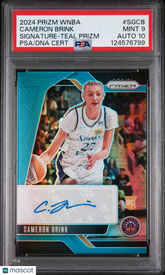 2024 Panini Prizm WNBA Signatures Cameron Brink Rookie Teal /35 PSA 9 Auto 10