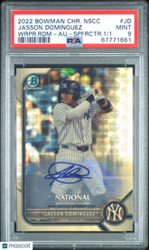 2022 Bowman Chrome Nscc Rookie Jasson Dominguez #1/1 Auto Superfractor PSA 9