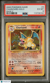 2000 Pokemon Game Base II Charizard #4 Base II Holo twirl PSA 6