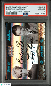 2007 Donruss Americana Co-Stars Signatures Hagman / Barbara Eden #/50 PSA 8 Auto