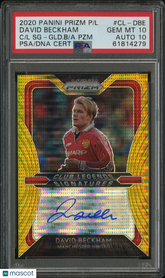 2020 Prizm Premier League Legend Signature David Beckham Gold /10 PSA 10 Auto 10