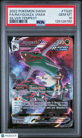 2022 Pokemon Sword & Shield Silver Tempest Rayquaza VMAX #TG20 Fa PSA 10 Gem