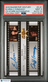 2010 Razor Pop Century Co-Stars Autographs Jeff Conaway Elvira PSA 9/10 Auto