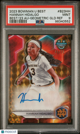 2023 Bowman U Best Of 2023 Autograph Hannah Hidalgo Geometric Gold Auto 50 PSA 9