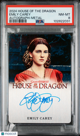 2024 House Of The Dragon S1 Autograph Emily Carey Limited Metal Auto 7/55 PSA 8