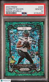 2023 Panini Prizm Garrett Wilson #233 Green Sparkle #6/8 PSA 10 Jets