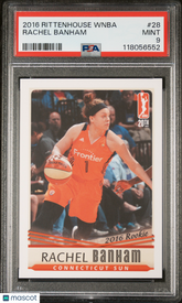 2016 Rittenhouse WNBA Rachel Banham #28 Rookie RC PSA 9 Mint Sky