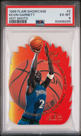 1996-97 Flair Showcase Hot Shots Kevin Garnett #2 Die-Cut Insert PSA 6